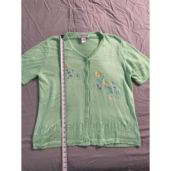 Vintage Y2K Brownstone Studio New York Green knit Top SZ 1X - Picture 7 of 7